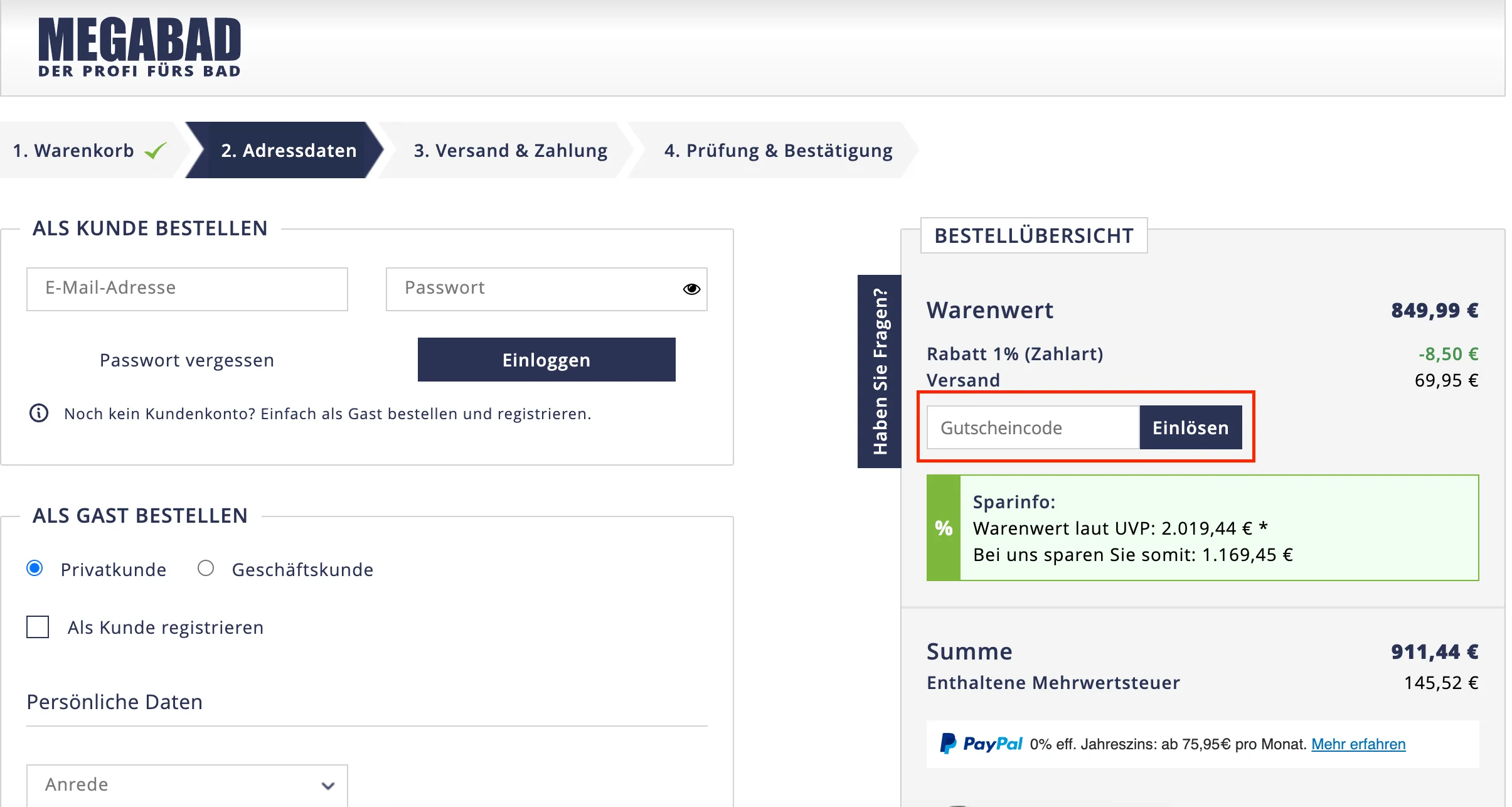 Comment utiliser le code promo ? - Megabad