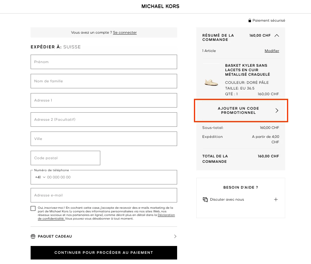 Comment utiliser le code promo ? - Michael Kors