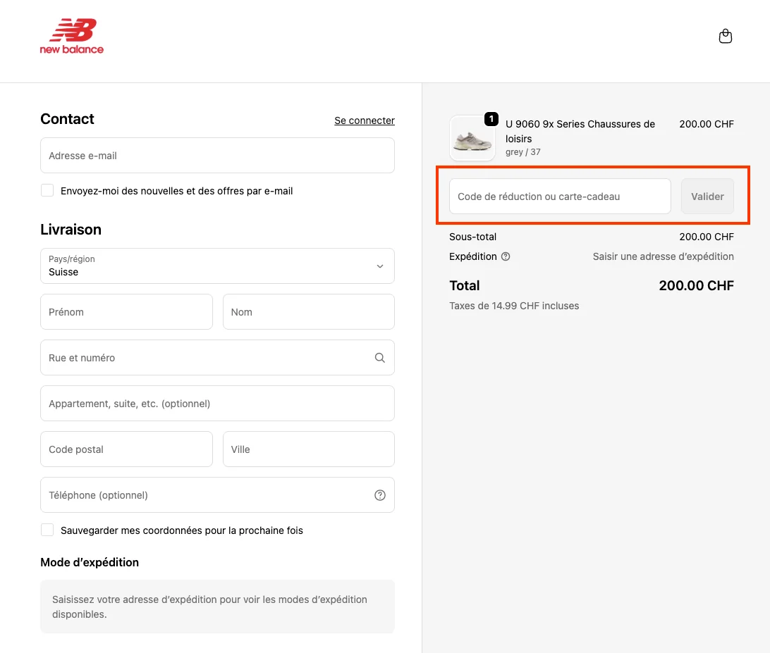 Comment utiliser le code promo ? - New Balance