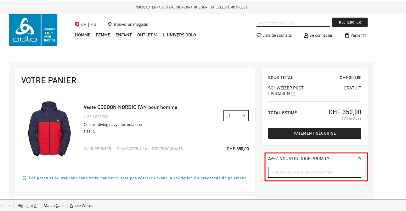 Comment utiliser le code promo ? - Odlo