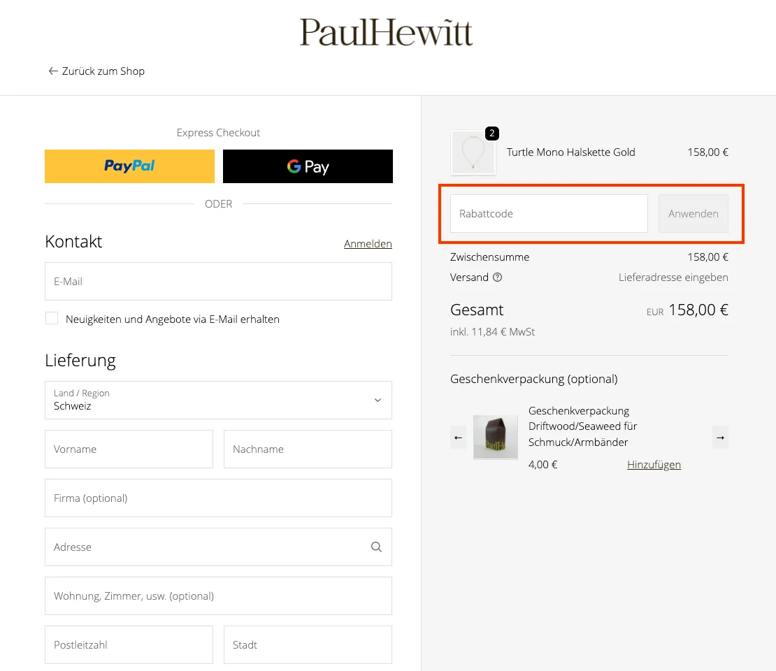 Comment utiliser le code promo ? - Paul Hewitt