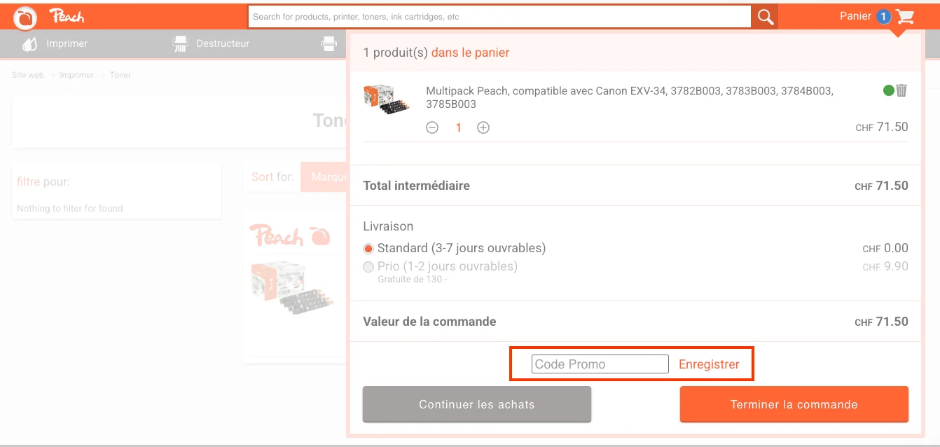 Comment utiliser le code promo ? - Peach Store