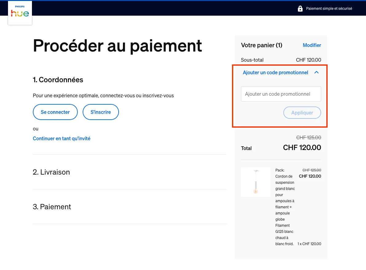 Comment utiliser le code promo ? - Philips Hue