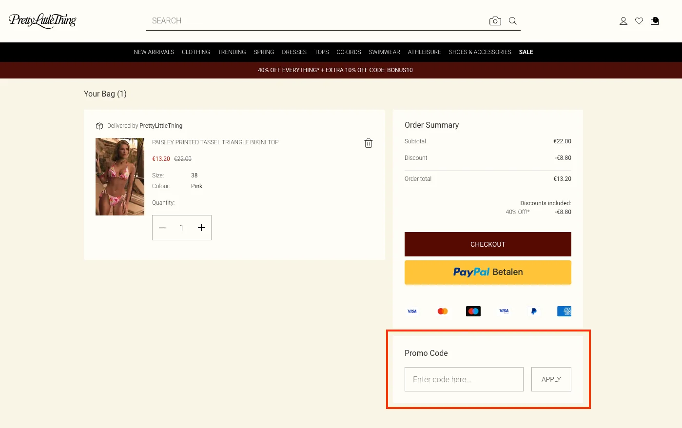 Comment utiliser le code promo ? - Pretty Little Thing
