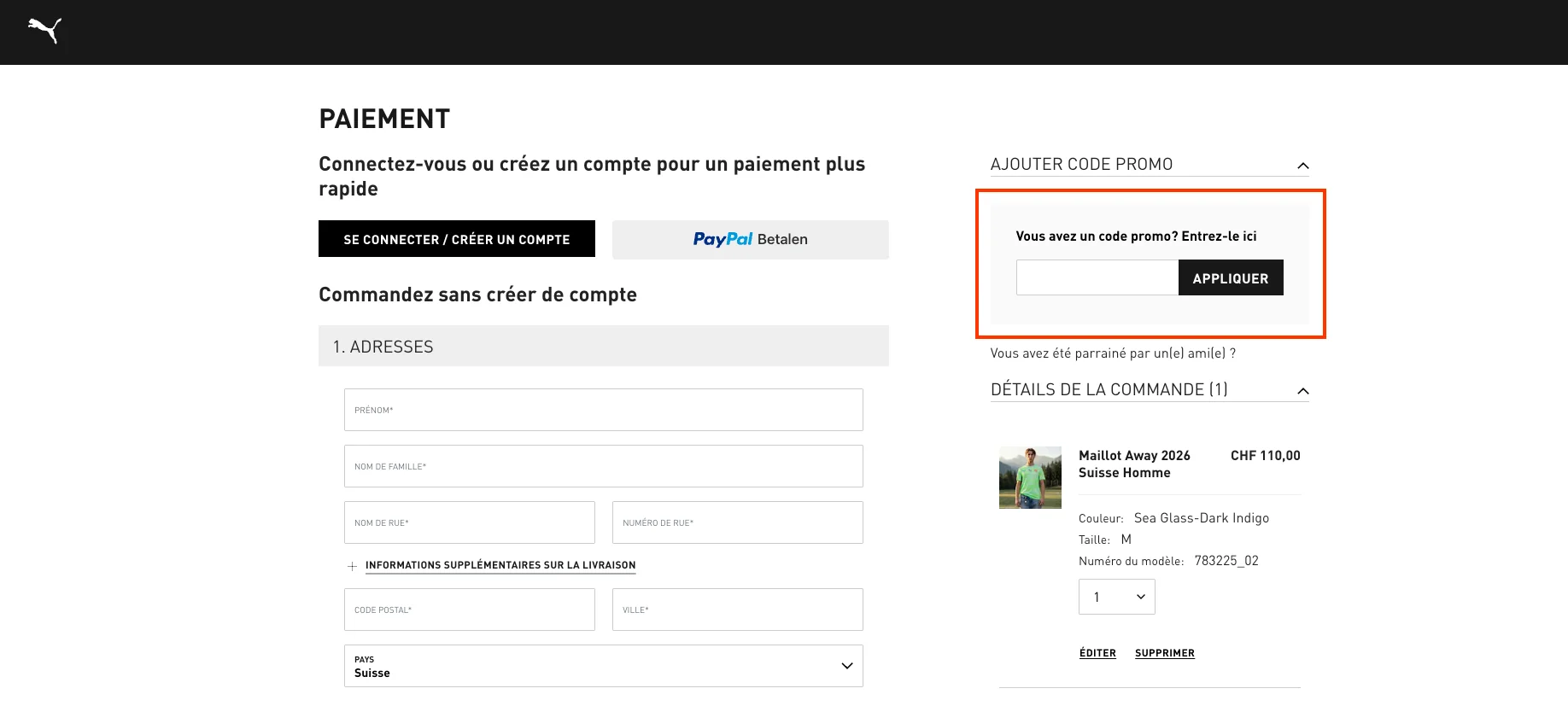Comment utiliser le code promo ? - Puma