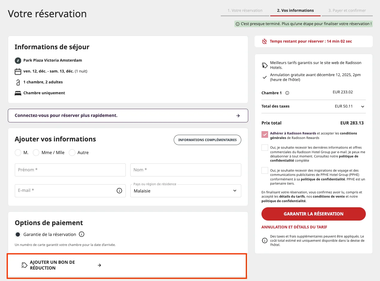 Comment utiliser le code promo ? - Radisson Hotels