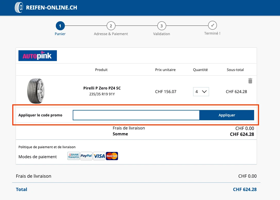 Comment utiliser le code promo ? - Reifen Online