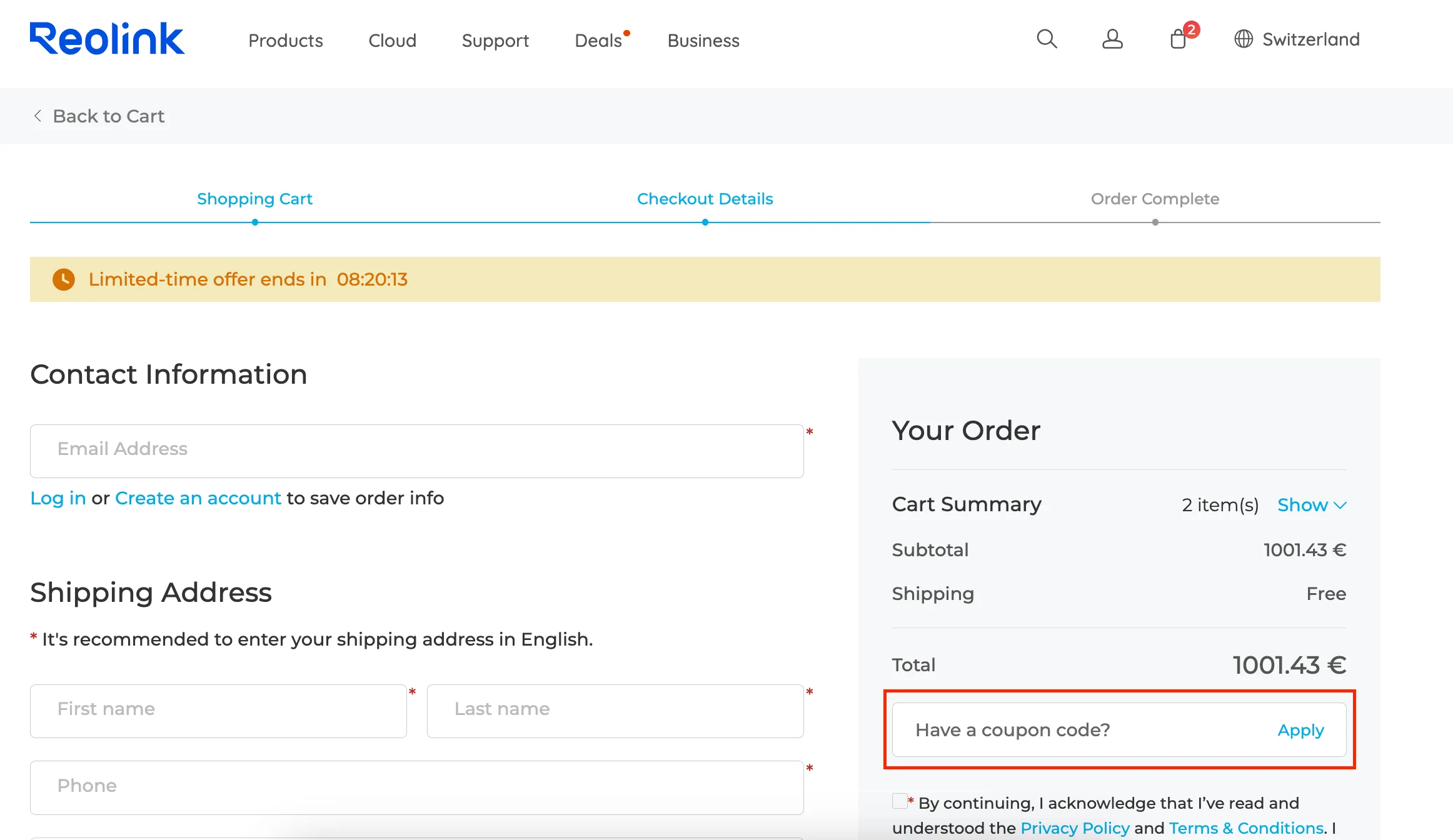 Comment utiliser le code promo ? - Reolink