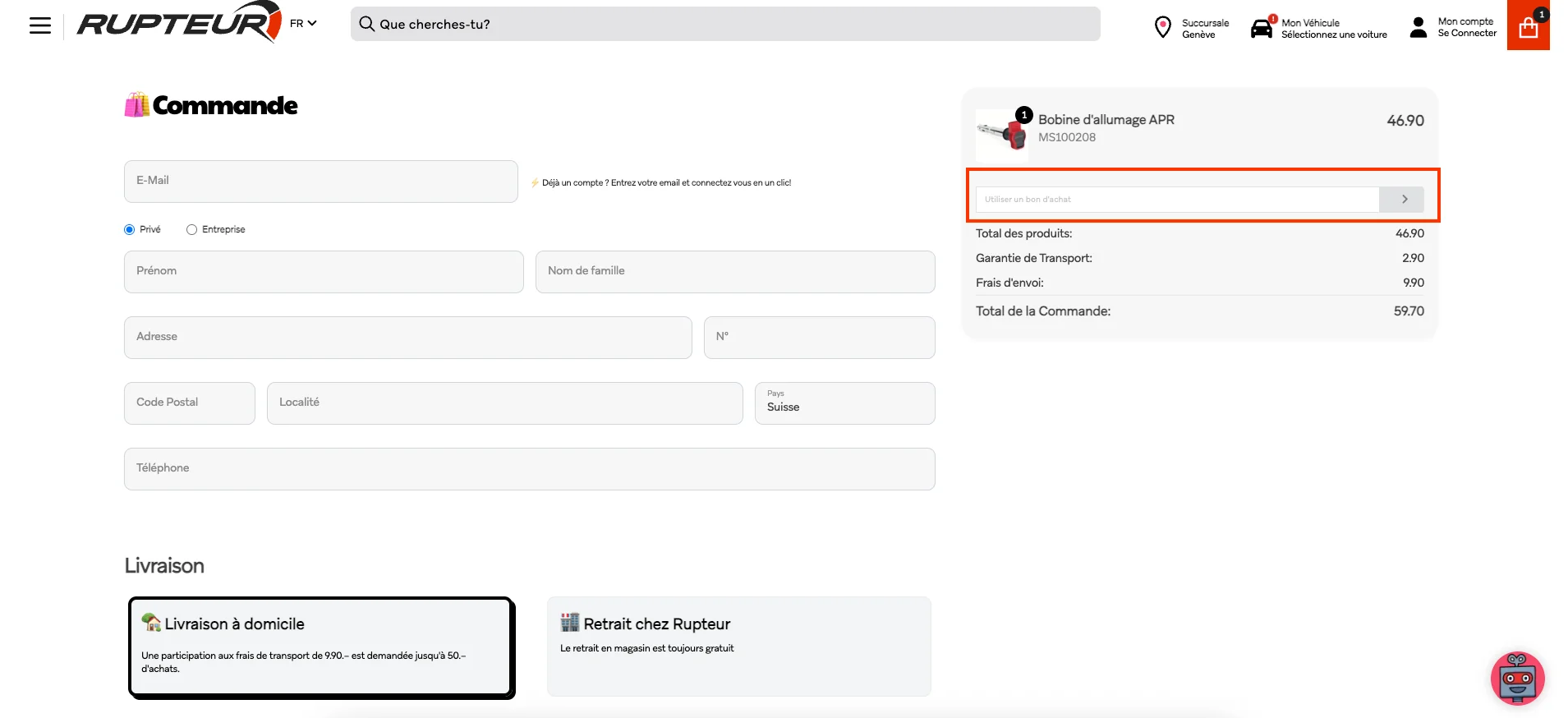 Comment utiliser le code promo ? - Rupteur