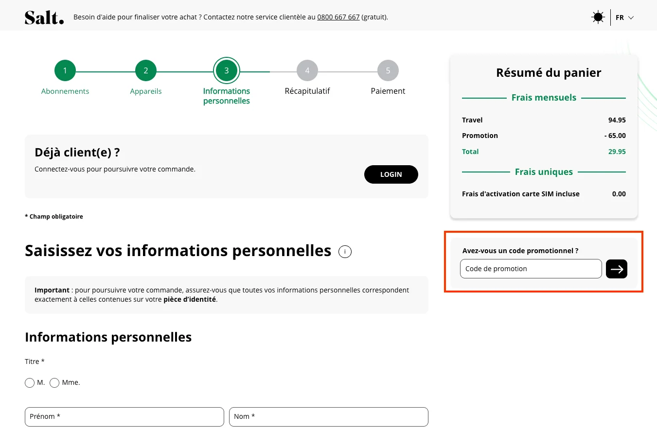 Comment utiliser le code promo ? - Salt