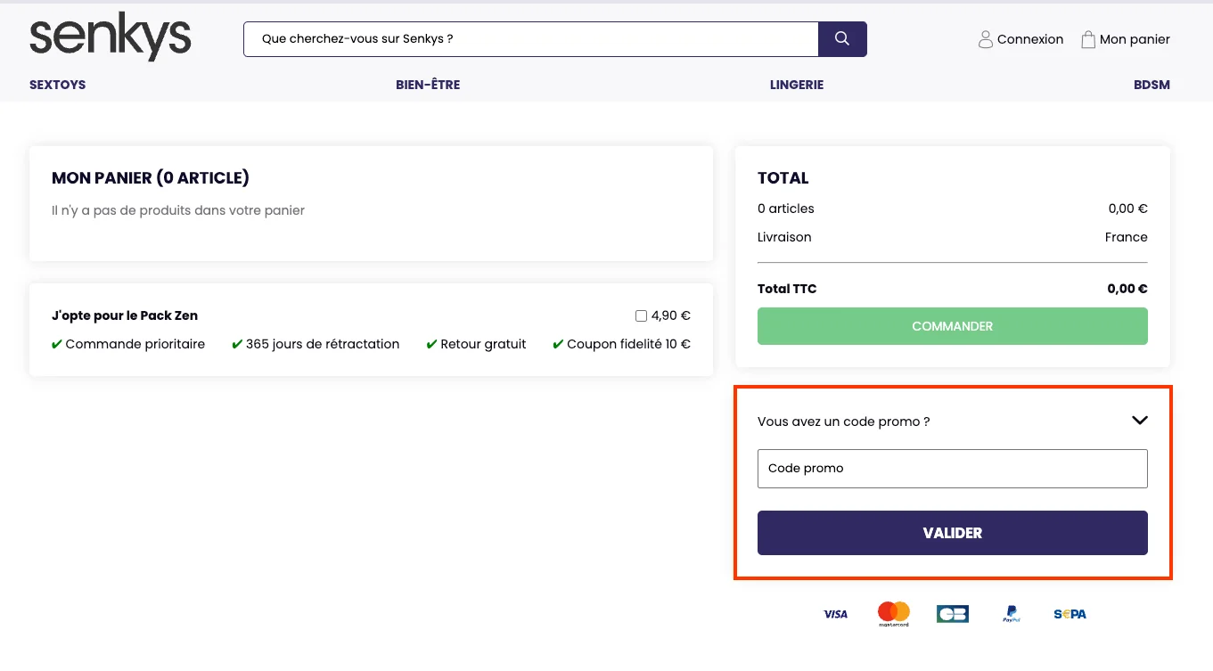 Comment utiliser le code promo ? - Senkys