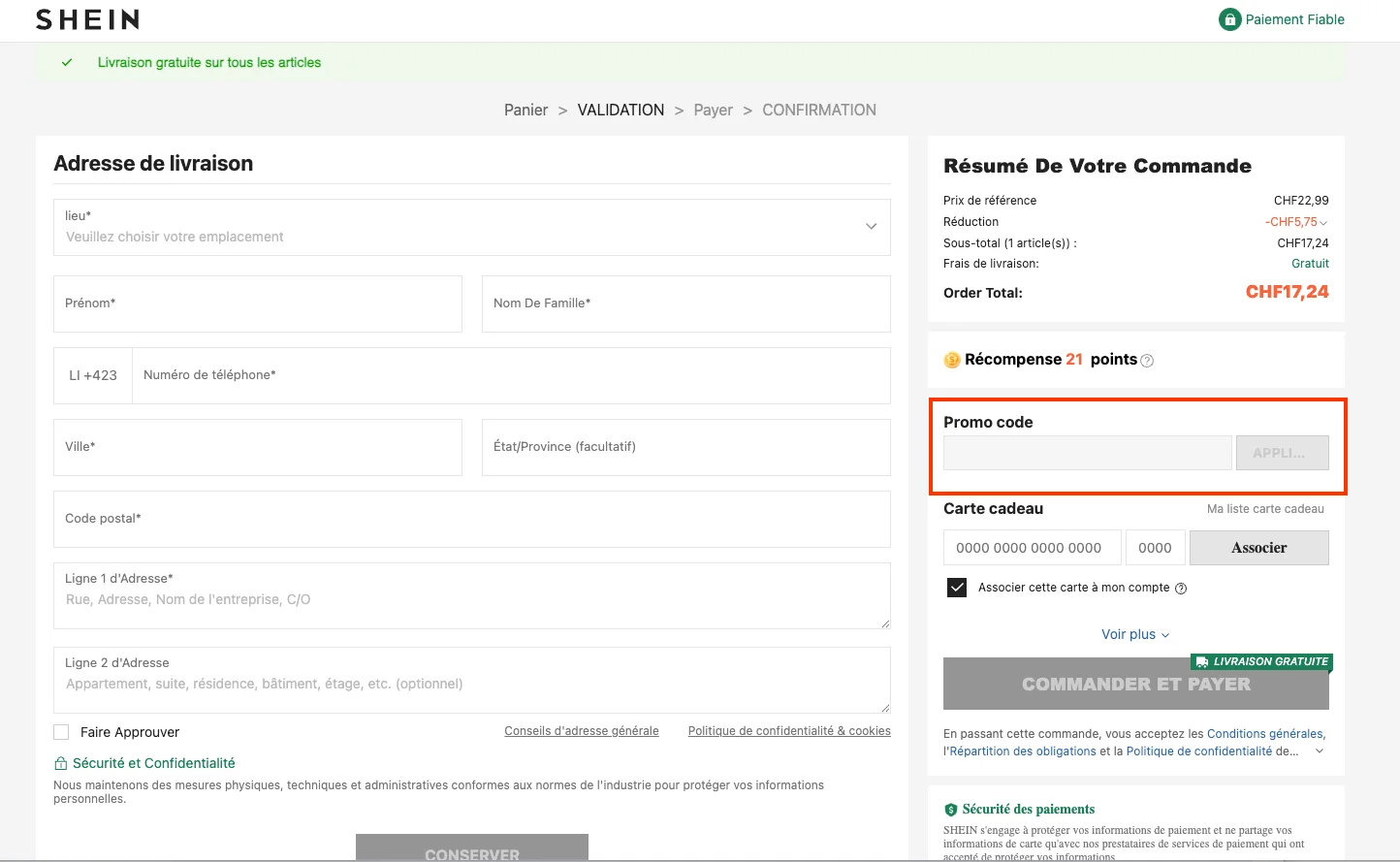 Comment utiliser le code promo ? - Shein