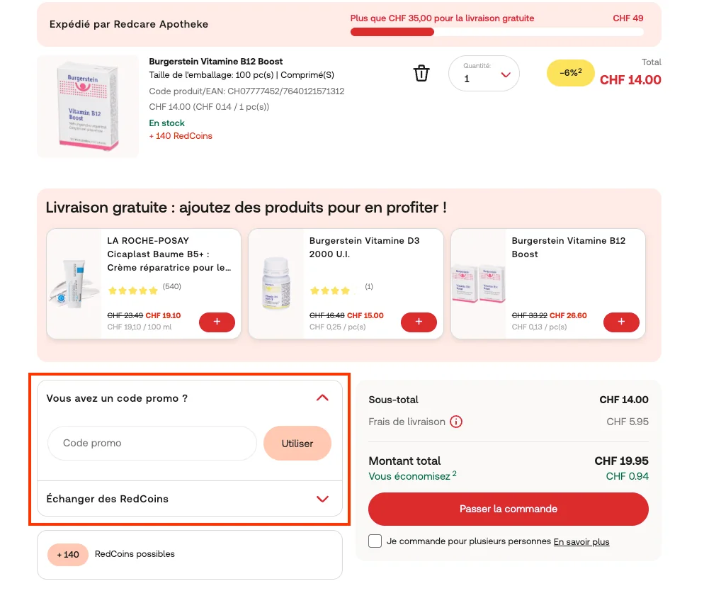Comment utiliser le code promo ? - Redcare Apotheke