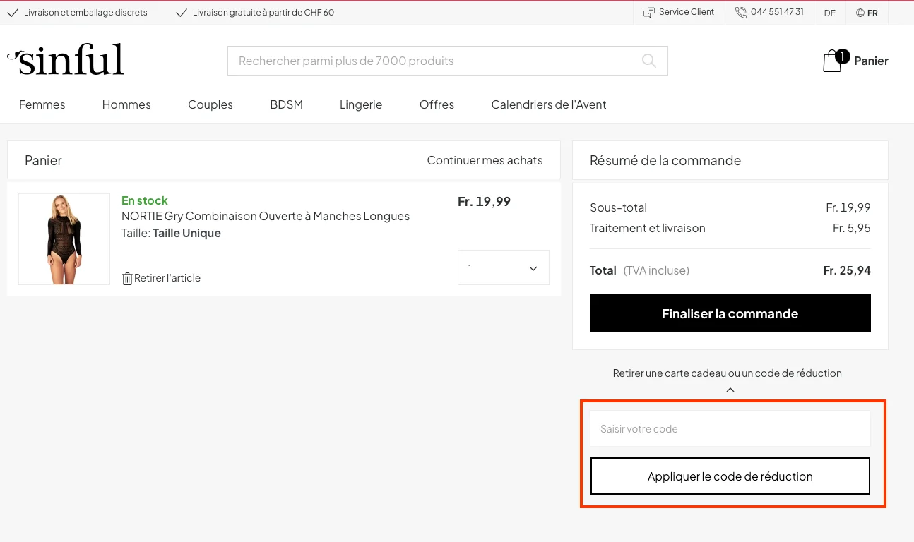 Comment utiliser le code promo ? - Sinful
