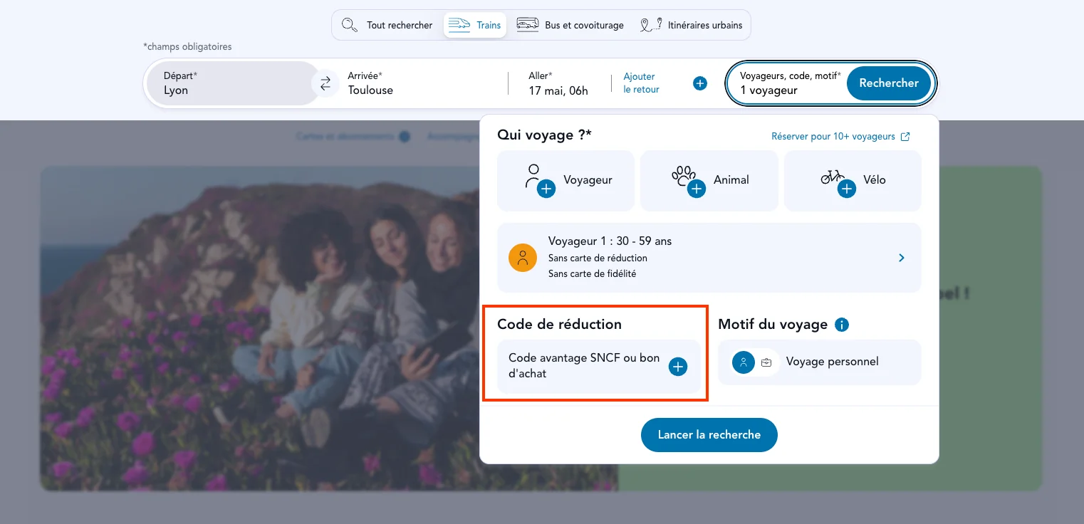 Comment utiliser le code promo ? - SNCF Connect
