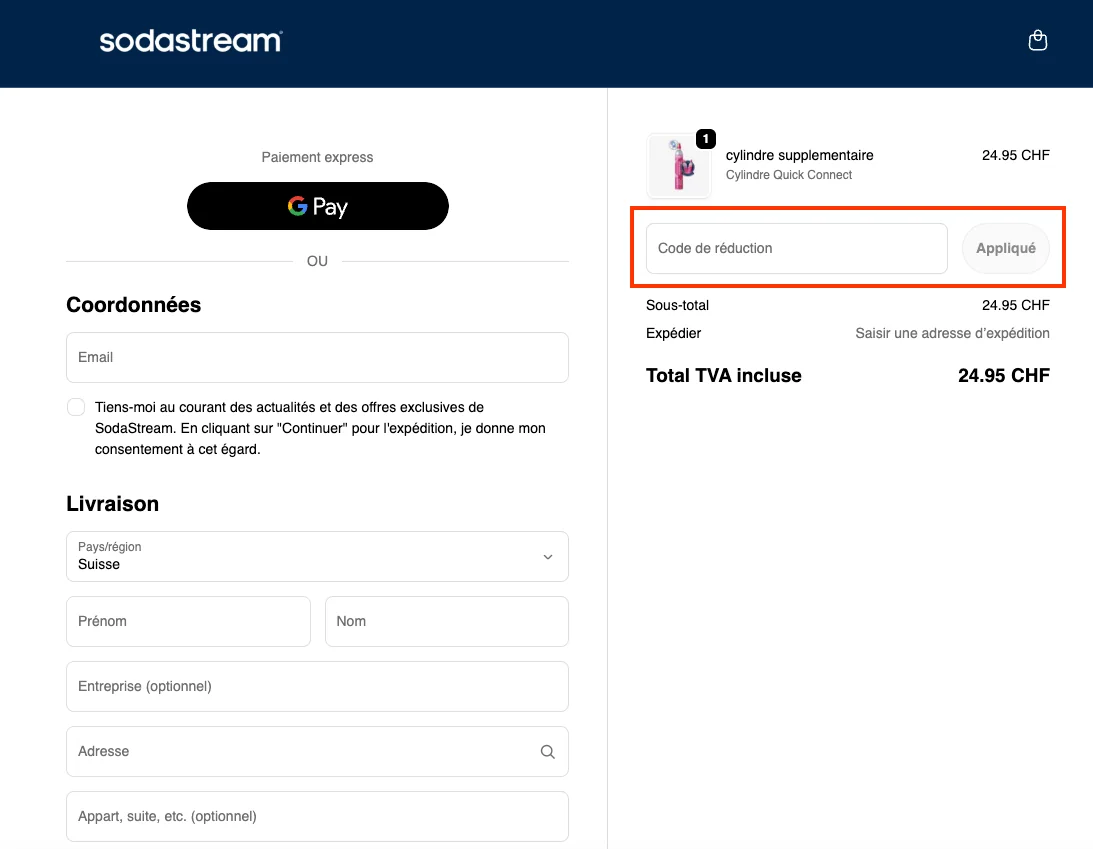 Comment utiliser le code promo ? - Sodastream