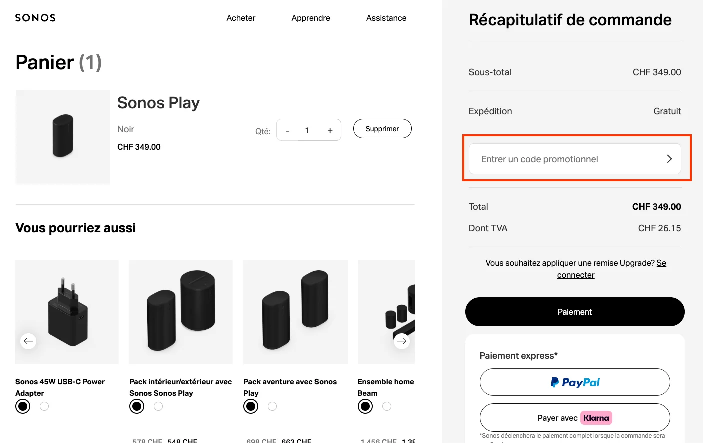 Comment utiliser le code promo ? - Sonos