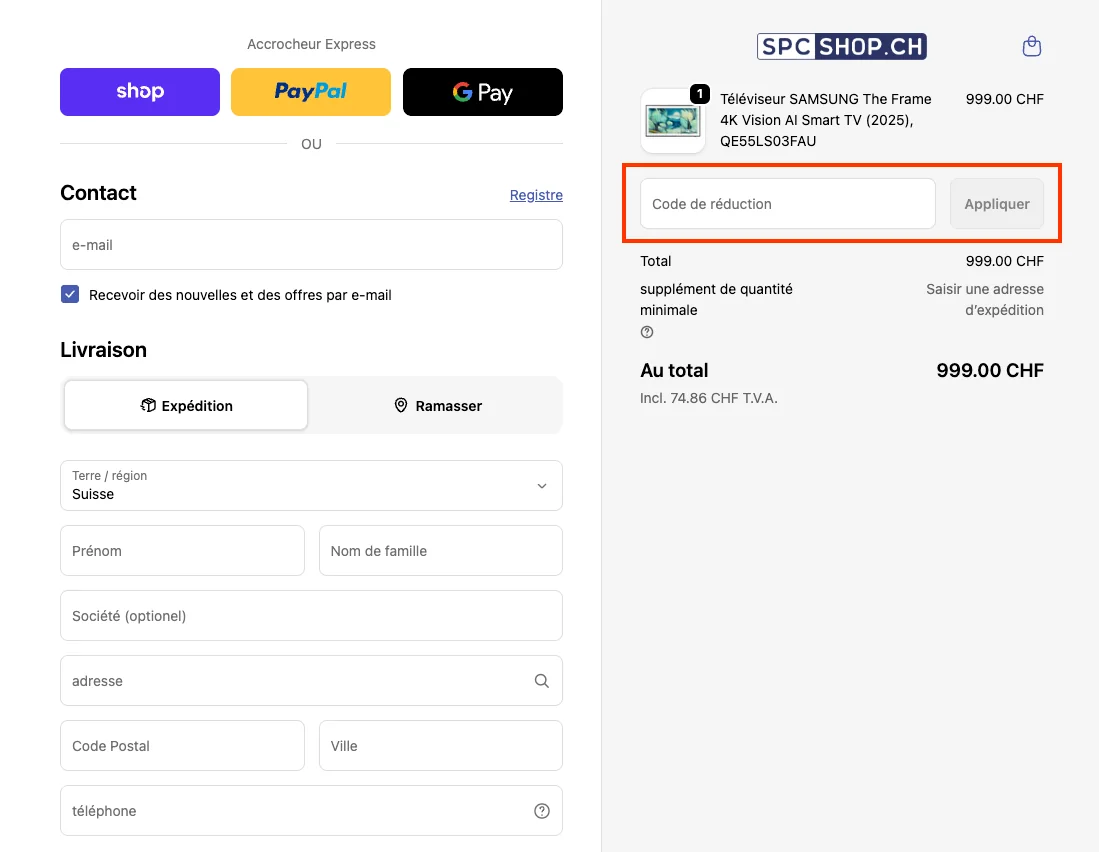 Comment utiliser le code promo ? - SPC