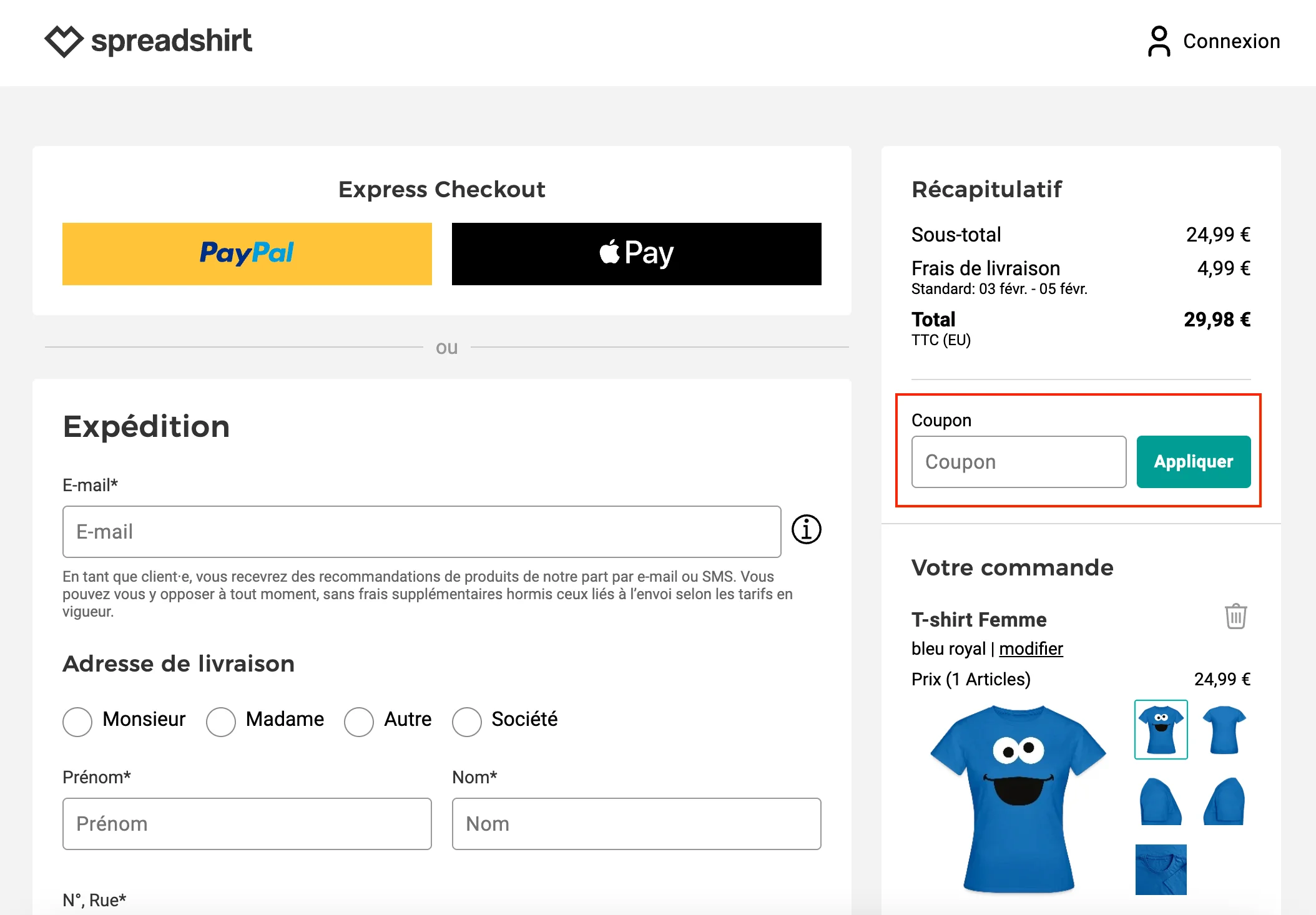 Comment utiliser le code promo ? - Spreadshirt