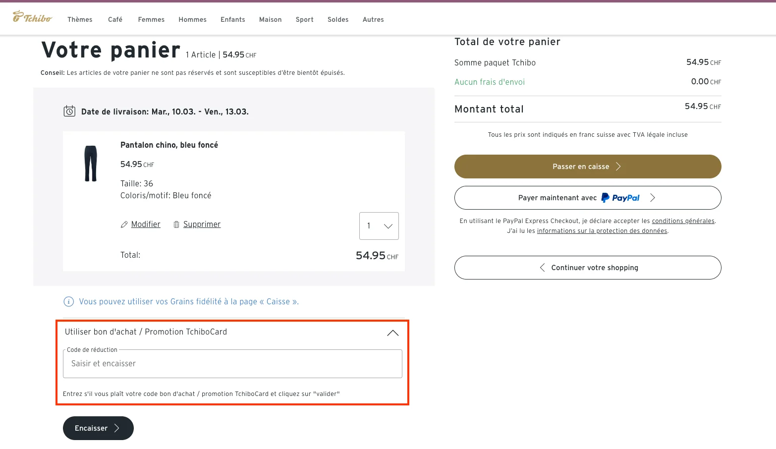 Comment utiliser le code promo ? - Tchibo