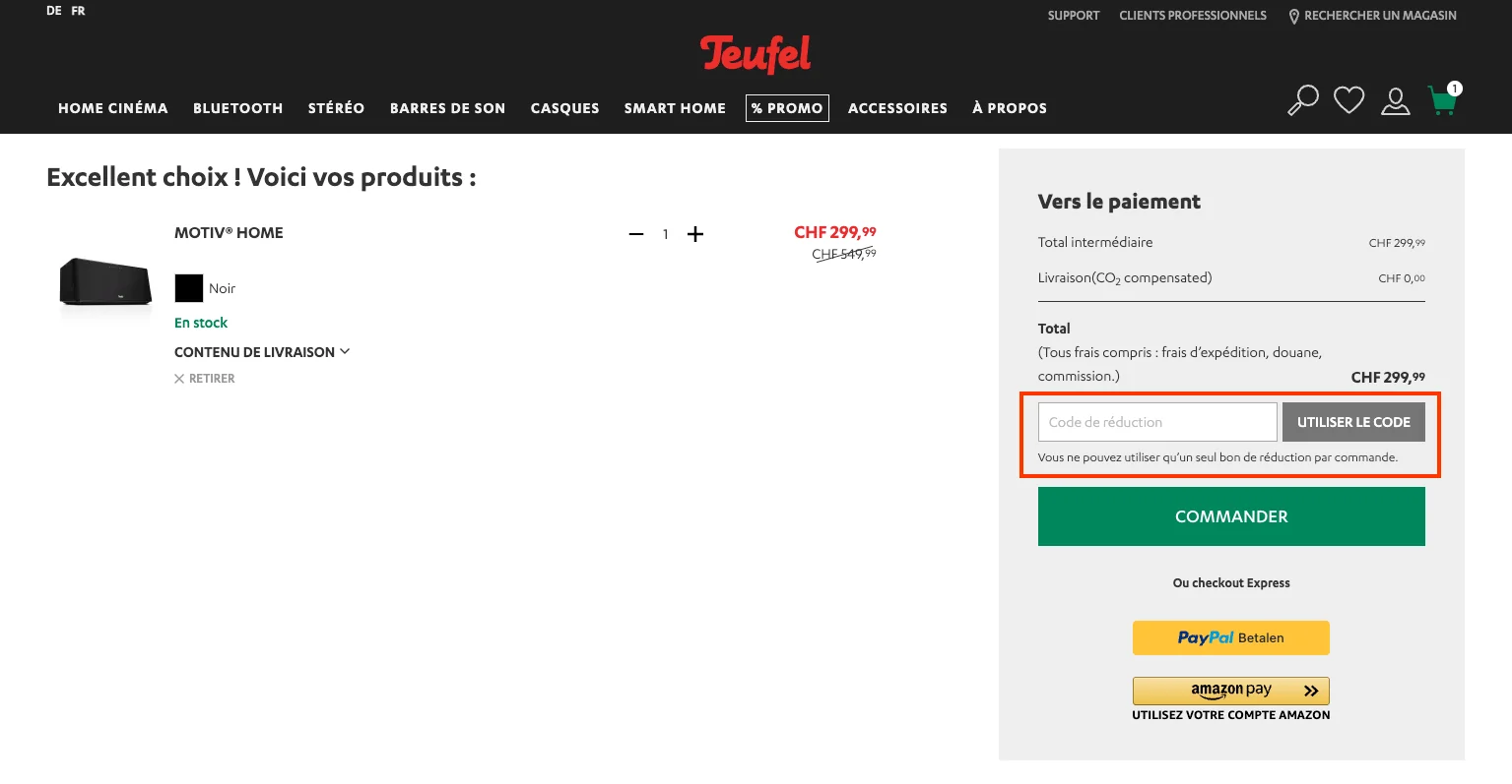 Comment utiliser le code promo ? - Teufel