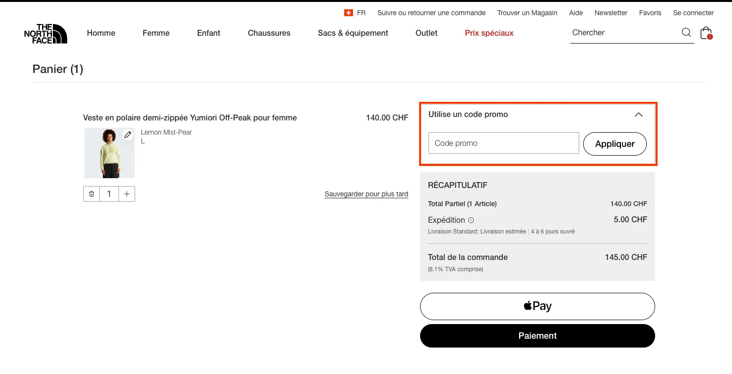 Comment utiliser le code promo ? - The North Face