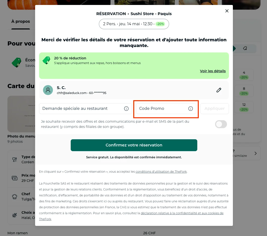 Comment utiliser le code promo ? - The Fork 