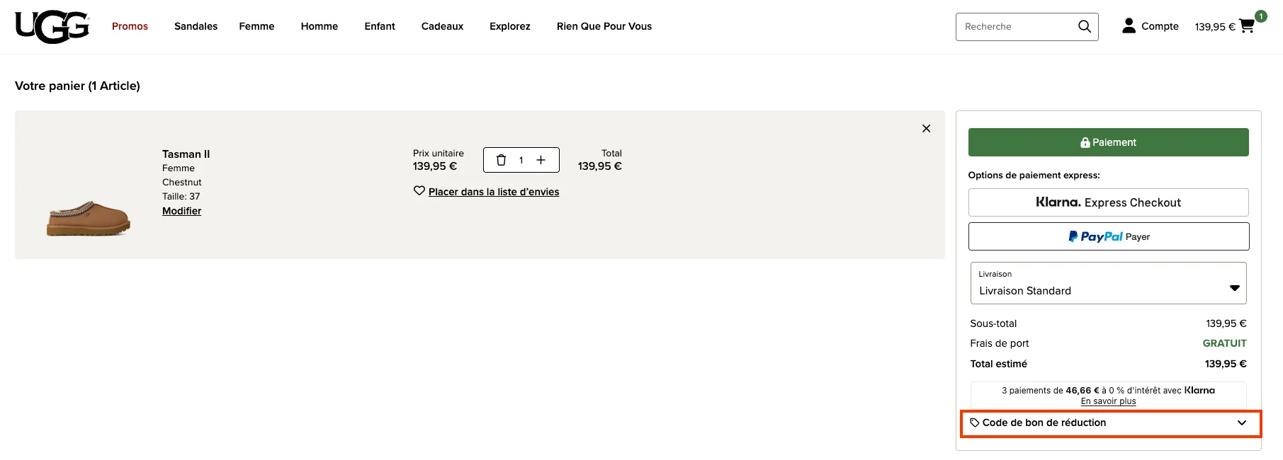 Comment utiliser le code promo ? - UGG
