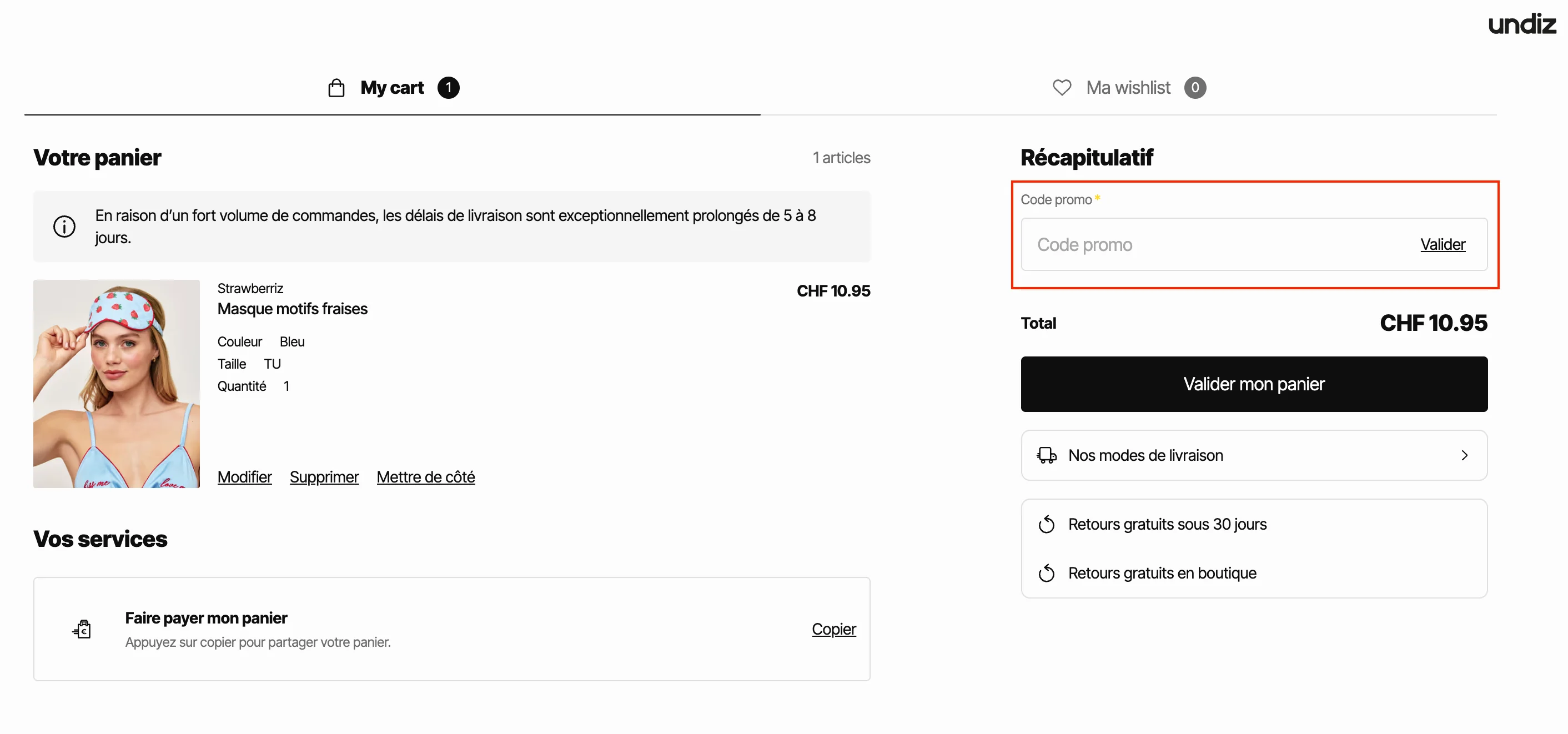 Comment utiliser le code promo ? - Undiz