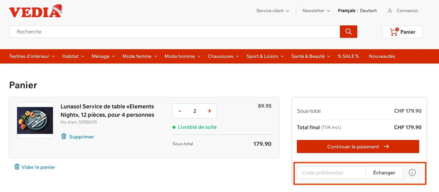 Comment utiliser le code promo ? - Vedia