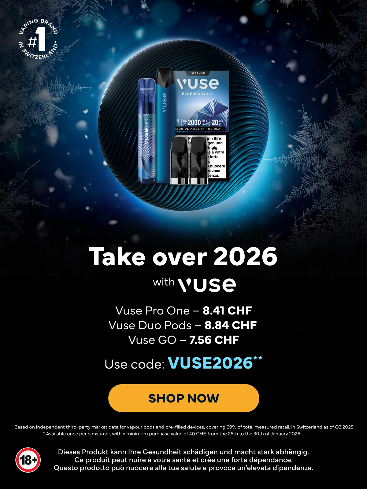 Preuve du coupon - Vuse - Code promo Vuse : [[dès CHF 7.56]] sur pods et appareils