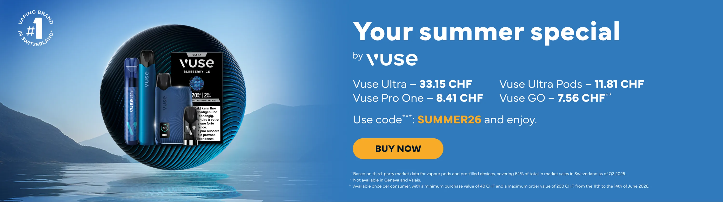 Preuve du coupon - Vuse - Code promo Vuse : [[CHF 33.15]] sur Vuse Ultra et Vuse Pro One dès CHF 8.41