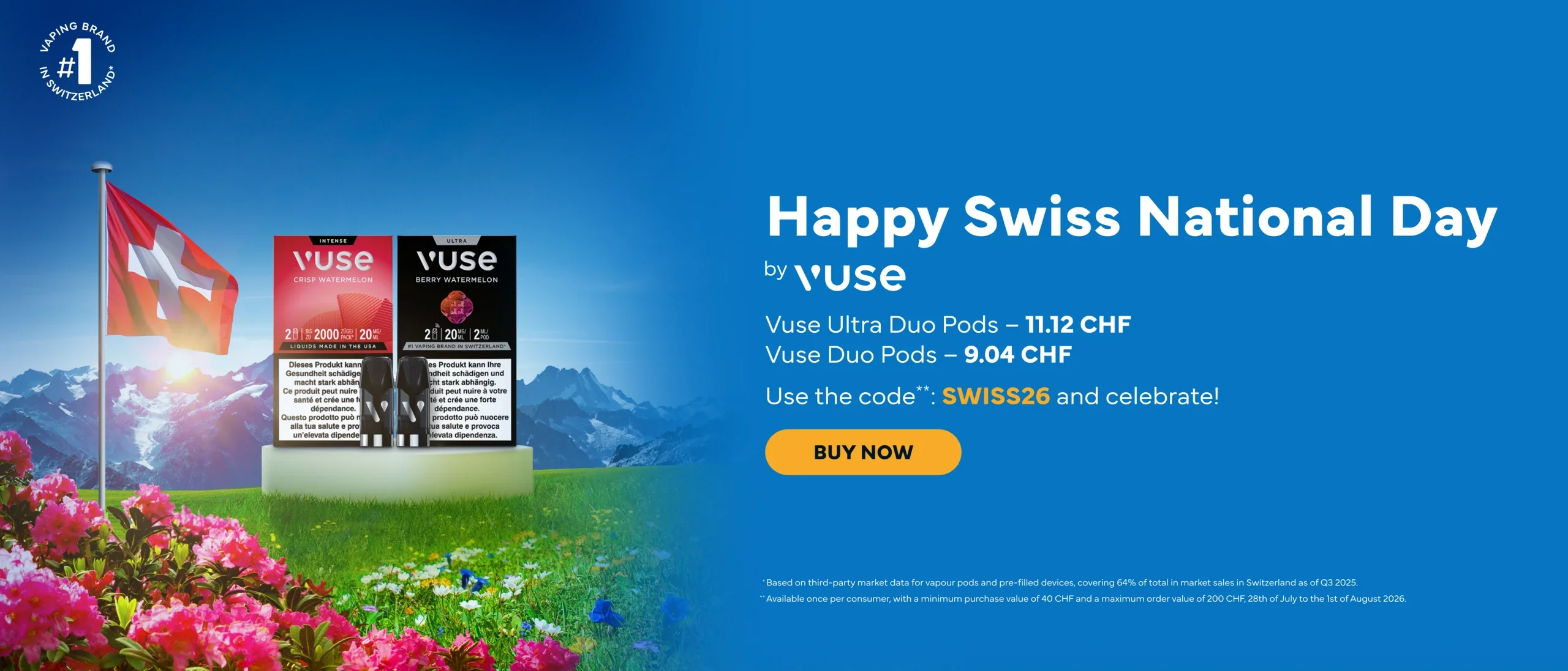 Preuve du coupon - Vuse - Code promo Vuse : [[Réduction spéciale]] sur pods dès 9.04 CHF