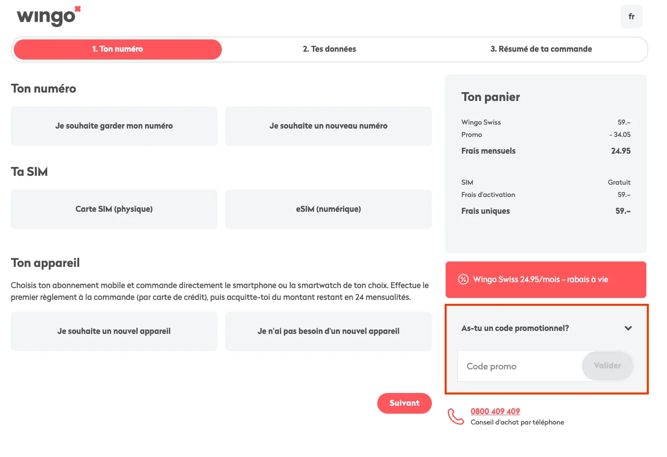 Comment utiliser le code promo ? - Wingo