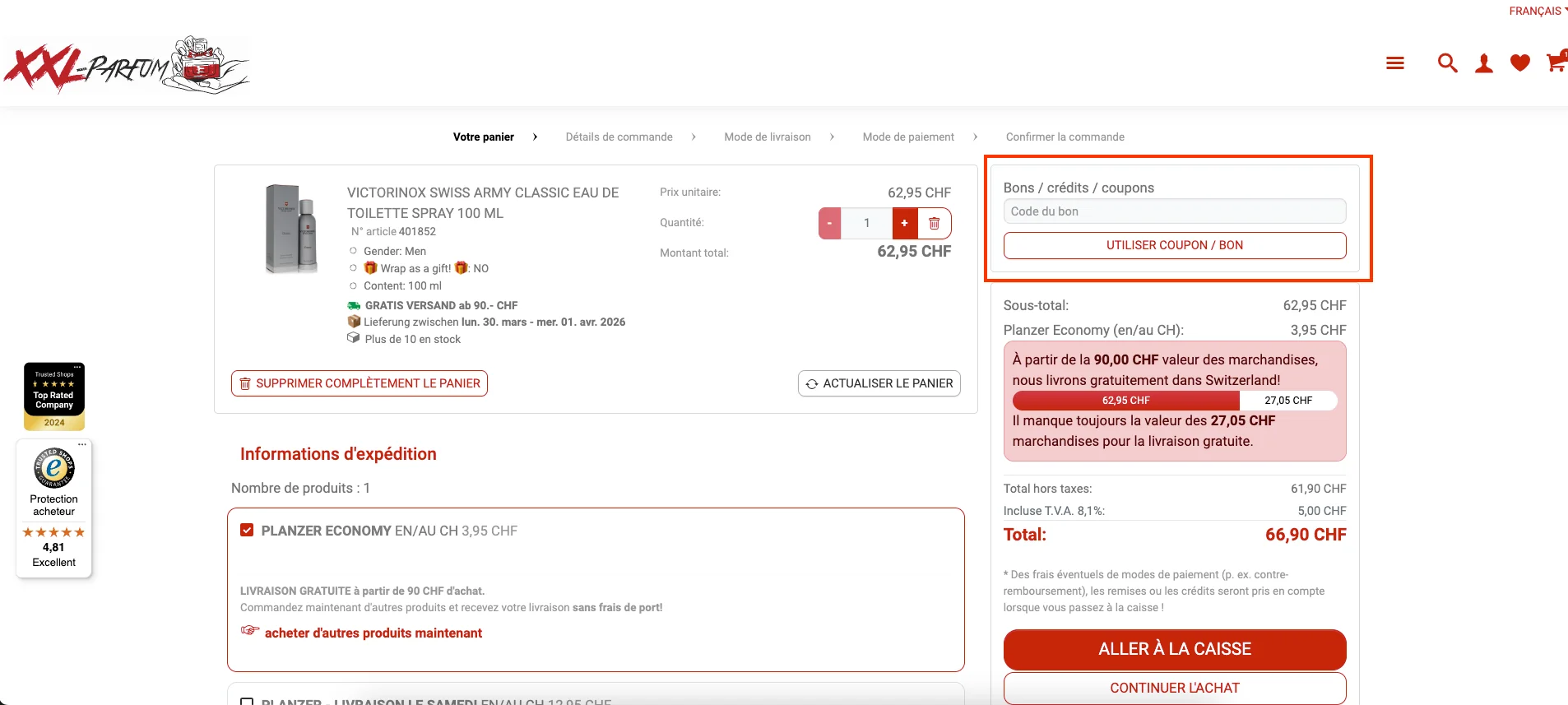 Comment utiliser le code promo ? - XXL Parfum