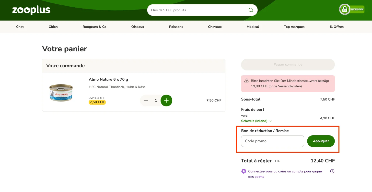 Comment utiliser le code promo ? - Zooplus
